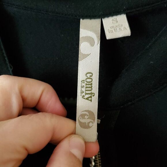 Comfy USA Palm Bay Black Vest Zip Up Top Size Small - Picture 3 of 6